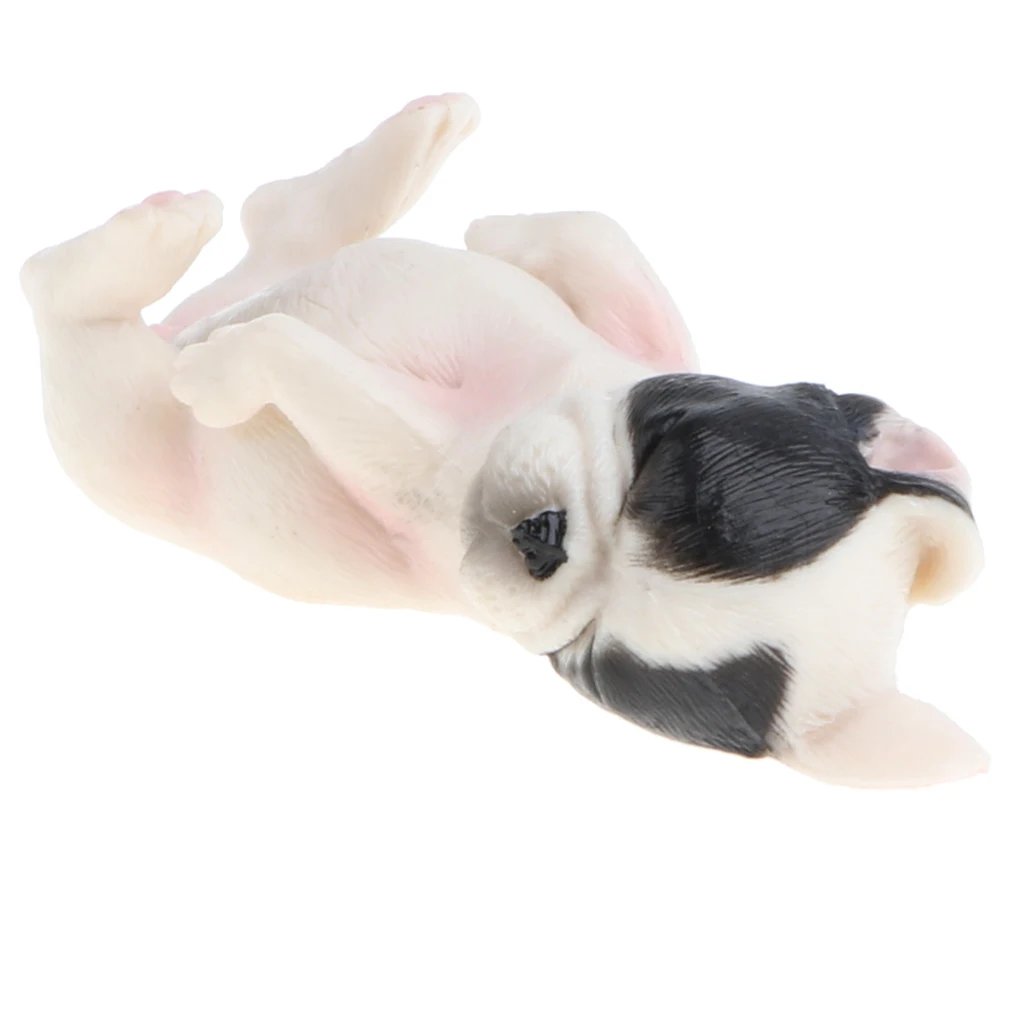2x Sleeping Little French Bulldog Dog Animals Action Figure Pet Dog Wild/Farm Animal Models Educational Nature Toy