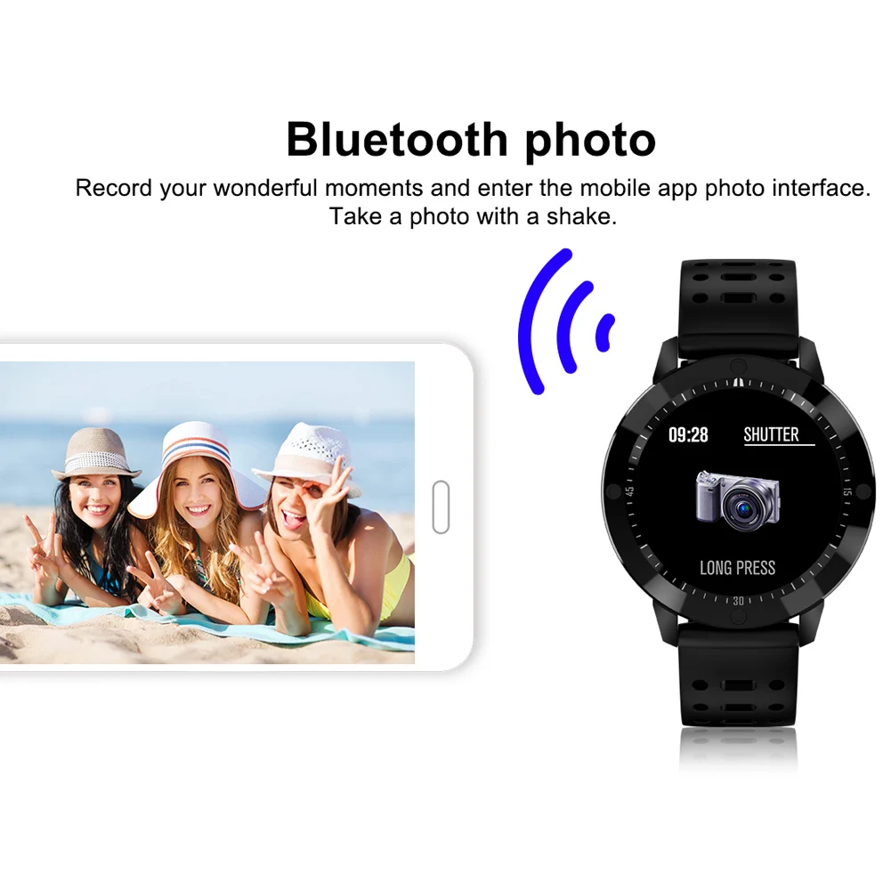2019 Hot Smart Watch Waterproof Tempered Glass Fitness Tracking Heart Rate Monitor Sport Wristwatch For DOY