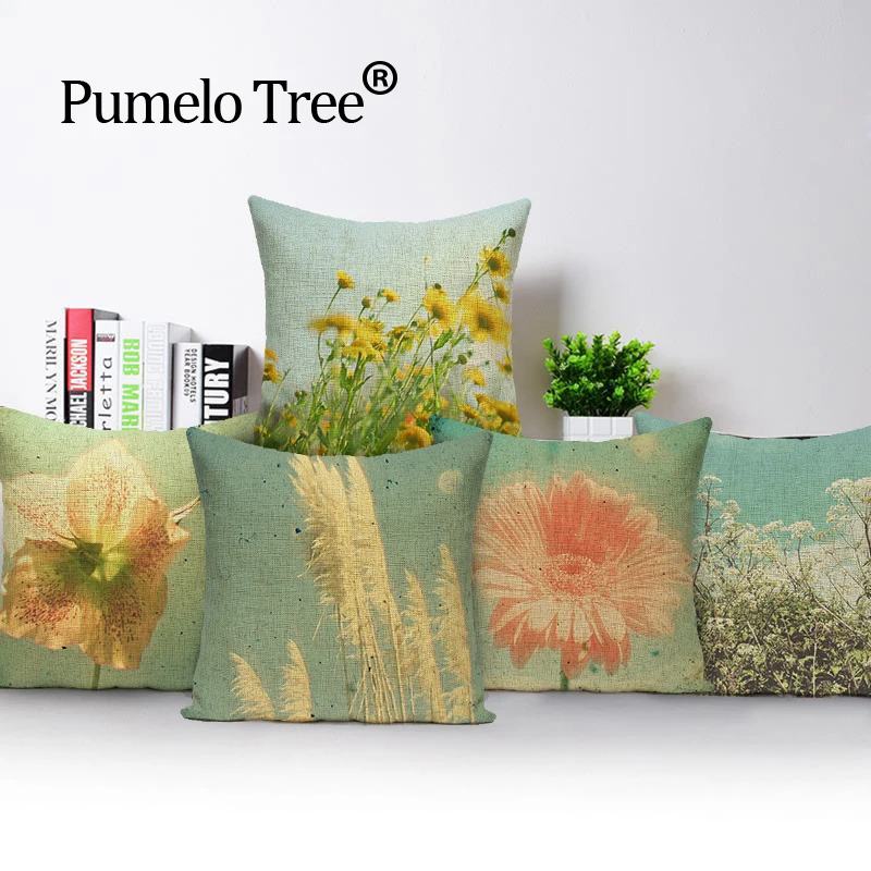 

Sunflower Cushions Dandelion Pink Decorative Pillows Dropshipping Cushion Cover Linen Cushions Home Decor Custom Pillow Cover