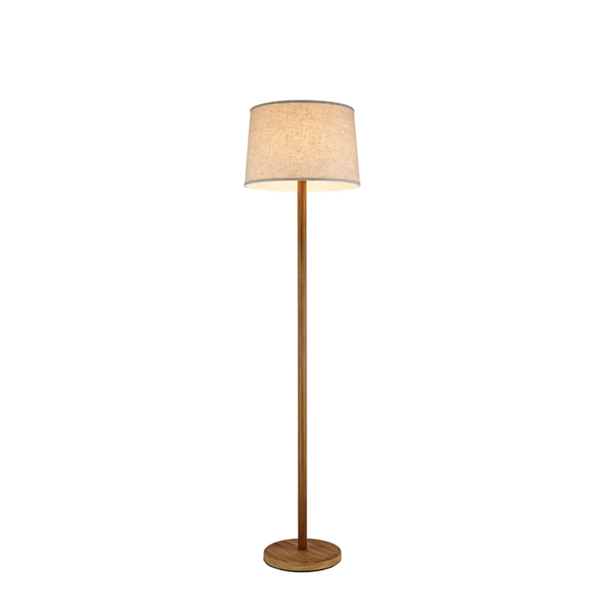 Perfect Nordic Standing Floor Lamps Living Room Bedroom European Imitation Wood Floor Lights Pastoral Study Remote LED Vertical Lamp 3