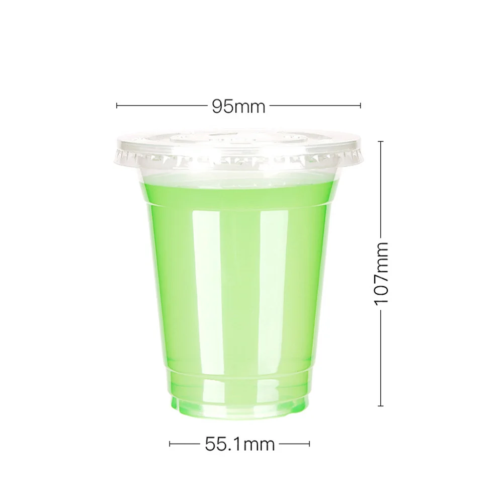 50 шт 360 мл одноразовые пластиковые стаканы холодные чашки для сока с 95 см плоскими крышками