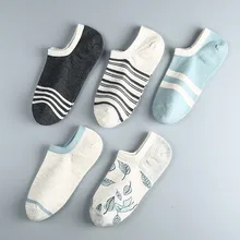 5 пар/лот Для женщин носки Повседневное сезон: весна–лето носки до лодыжки с принтом высокое качество хлопковые носки для женщин, носки, Calcetines Mujer