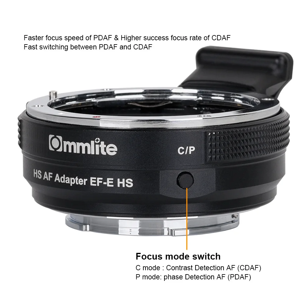 

Commlite CM-EF-E HS Faster Auto Focus Lens Adapter for Canon EF/EF-S Lens to Sony E-Mount Camera A9 A7RIII A7 A6000 A6300 A6500