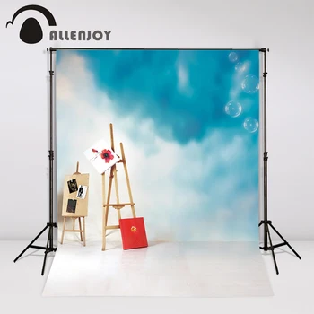 

Allenjoy photography background painting blue kids for studio photo backdrop vinyl cloth photocall newborn