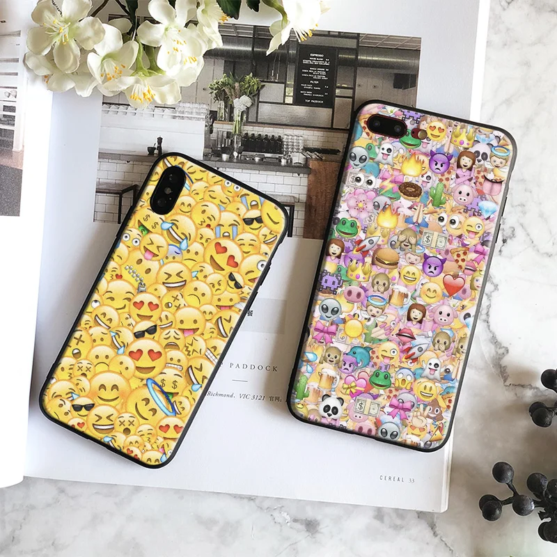 

Popular fashion Emoji Coque Soft Silicone Phone Case Cover Shell For Apple IPhone 5 5s SE 6 6S 6Plus 6sPlus 7 7Plus 8 8Plus X