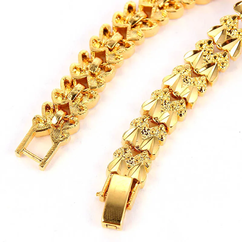 Woman's Gold Color Heart Charm Bracelets
