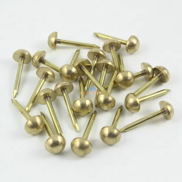 20 Pieces Solid Brass Upholstery Tacks Nails 10x27mmin Tacks from Home