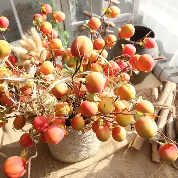 

Fruit bean branch simulation fruit Peach Simulated Flower Factory decorate Wedding Hand Holding Flowers Tracery wall flowers