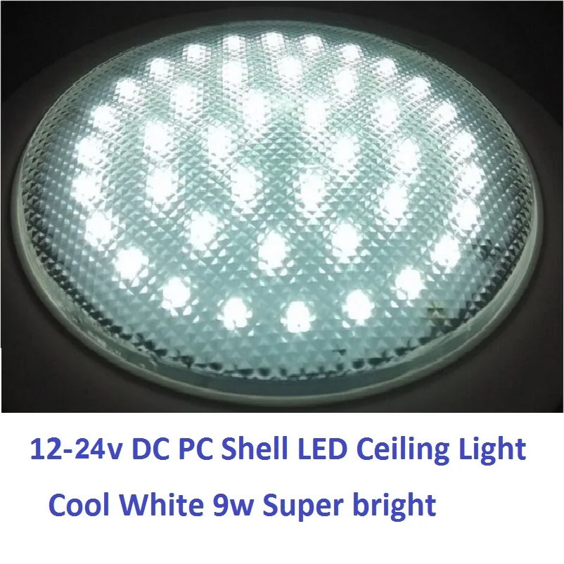 

12V-24V DC 220MM Cold White LED Dome Light PC Shell Ceiling Lamp Caravan/Camper Trailer/RV Camping Accessories
