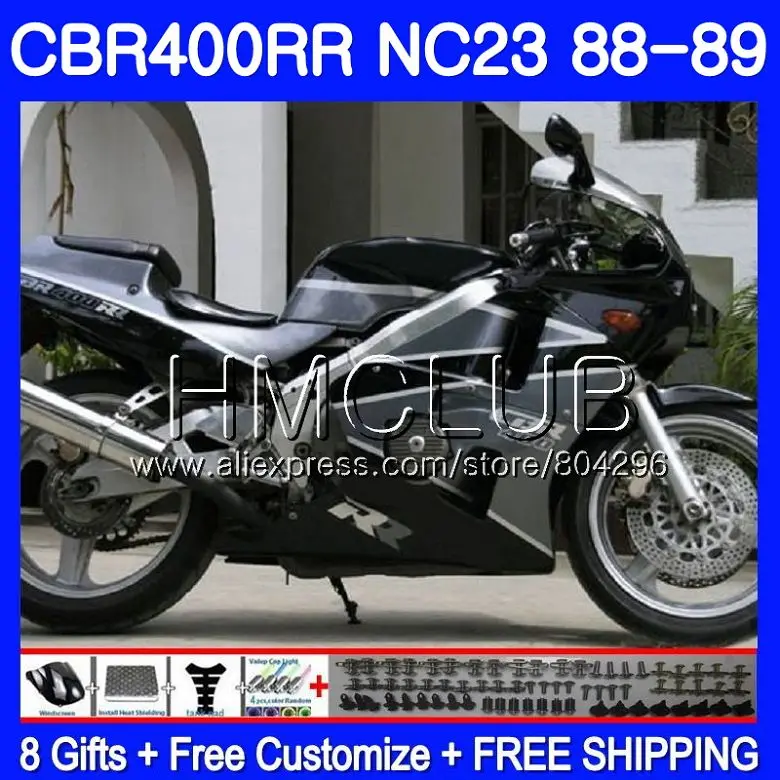 

Black grey NC23 For HONDA CBR 400RR 400 RR CBR400 RR 88 89 90 91 92 93 89HM.14 CBR400RR 1988 1989 1990 1991 1992 1993 Fairings