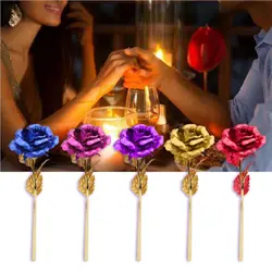 Романтический Фольга покрытием 24 К Золотая Роза любовь навсегда подарок на день Святого Валентина с коробкой любовь признательность