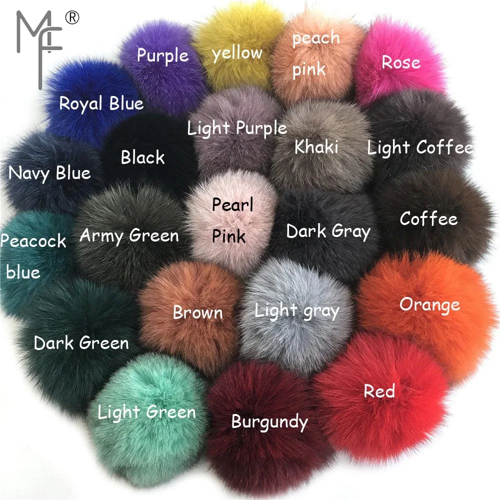 

Magicfur -1PC DIY 9cm 3.9inch Real Fox Fur Pom Poms Ball for Knitting Hat DIY Pendant Accessories