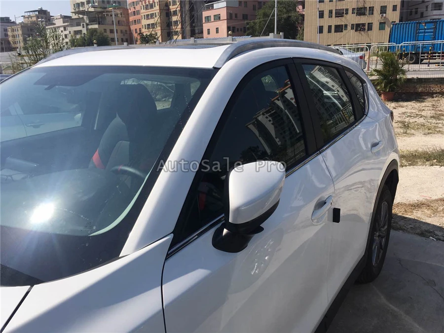 لمازدا CX-5 2017 2018 الألومنيوم سبائك الفضة أعلى سقف القضبان رف الجانب القضبان الديكور غطاء الكسوة سيارة التصميم