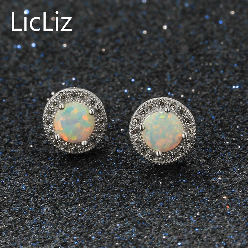 Женские серьги гвоздики с опалом 5 мм|stud earrings|post earringspost ear |