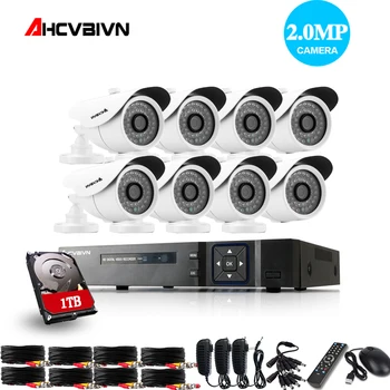 

Home 8CH CCTV DVR System AHD DVR 1080P 2.0 Megapixels Enhanced IR Security Camera 3000TVL CCTV Camera Security System 1TB HDD