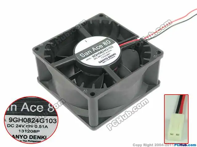 SANYO 9GH0824G103 DC 24 В 0.51A сервера площади Fan 80x80x38 мм