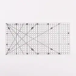 Патч правитель нож для просечки правило инструменты рисования правитель 30x15cm1 PC Прозрачный квилтинга акриловые лоскутное выровнены