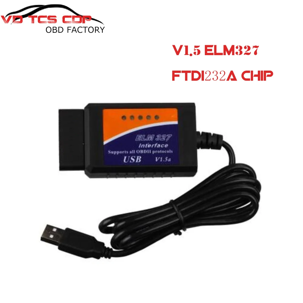 

OBD2 ELM327 USB With FTDI232a Chip Diagnostic-Tool Support All OBD 2 Protocols Super Mini Car-Detector V1.5 EML 327 USB OBD2