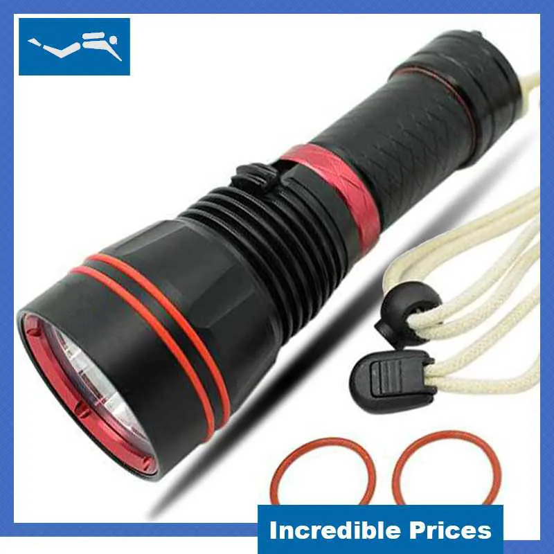 

LED Diving Flashlight XM-L L2 Underwater 100m Torch 18650 26650 High Brightness 2000lm Waterproof Scuba Light Led Diving Torches