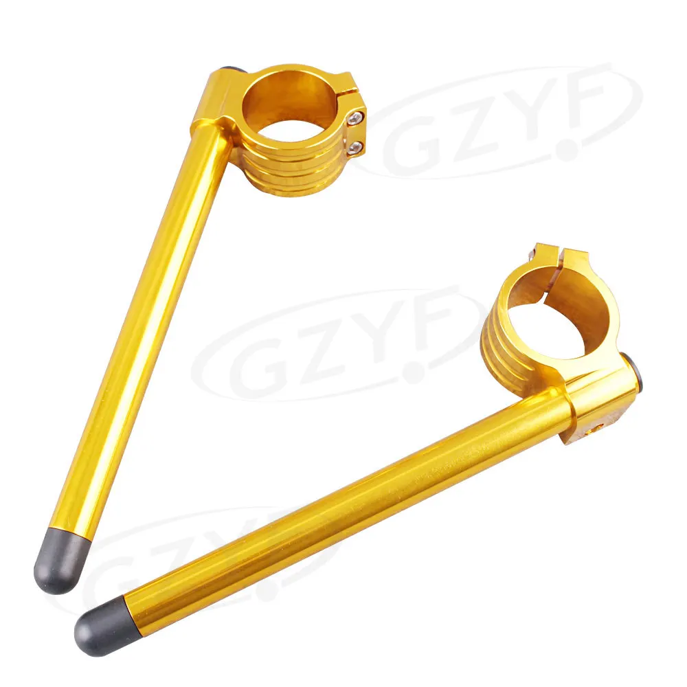2PCS 50MM CNC Handlebar Fork Tube Clip-ons Handle Bar Universal 22mm 7/8" for Suzuki Honda Yamaha Kawasaki Aprilia Gold