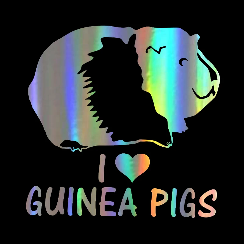 Personality Animal I LOVE GUINEA PIGS Cute Cartoon Vinyl Window Stickers 14.5CM*14CM Black/Silver/Laser | Автомобили и мотоциклы