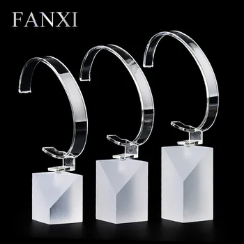 

FANXI New Bangle Watch Display Holder Stand 3 pcs /Set Transparent Matte Acrylic Jewelry Display Rack Organizer Box Showcase