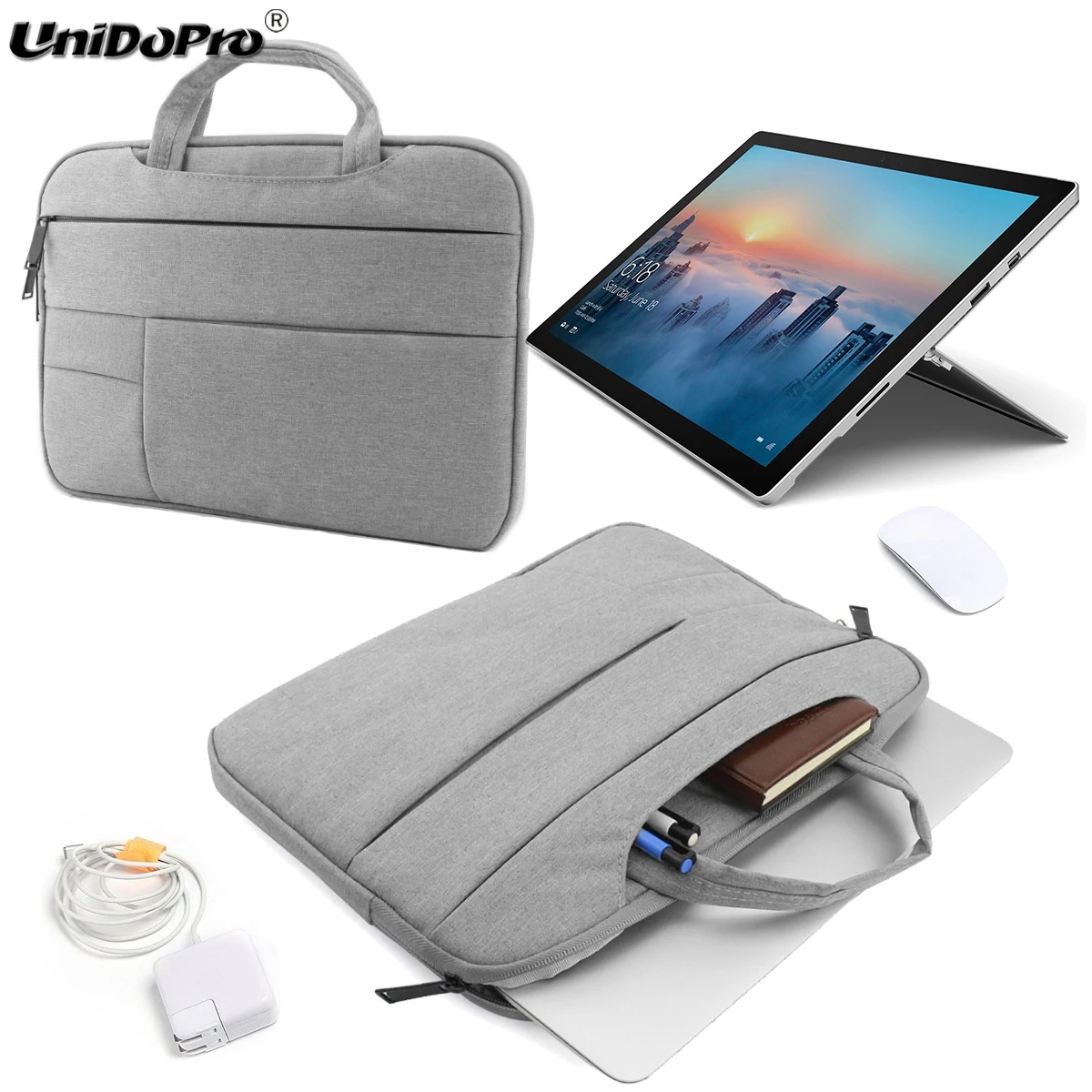 

UNIDOPRO Multifunction Laptop Sleeve Handbag for Microsoft Surface Pro 3 i3 i5 i7 Pro 4 Mallette Case Notebook Aktentasche Bag