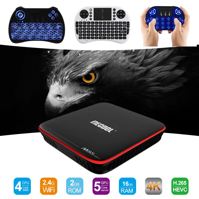 

MECOOL M8S PRO W Android 7.1 TV Box Amlogic S905W 2G RAM 16G ROM CPU Mali-450 Support 2.4GHz WiFi 4K H.265 Set-top PK X96w