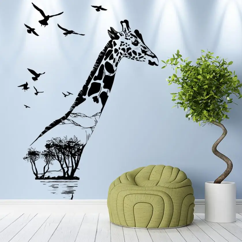 Home Decor Giraf Silhouettes Decoration Decal Stickers Bedroom Living Room Walls Home Decor wall sticker Home Deco mirror AU8 Home Decor Giraf Silhouettes Decoration Decal Stickers Bedroom Living Room Walls Home Decor wall sticker Home Deco mirror AU8