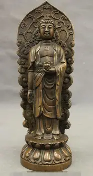 

S06698 7 Tibet Tibetan Bronze Copper Carved Buddhism Shakyamuni Sakyamuni Buddha Statue