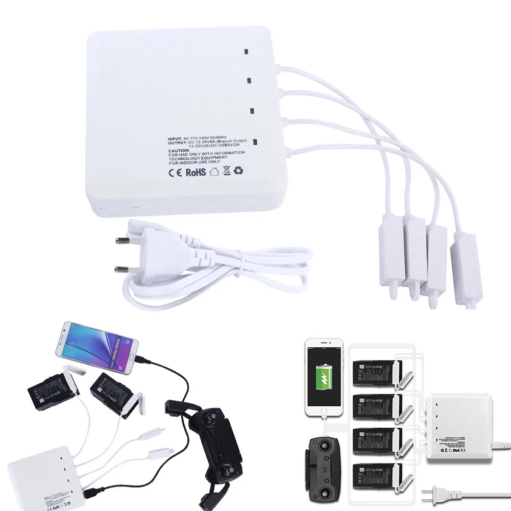 

Charger Charging 6 Way Output 2 USB Ports Durable European Specifications For 4 Batteries AIR YH-17