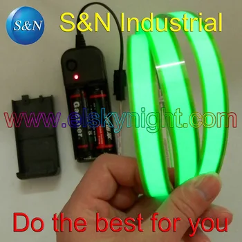 

3VDC 2AA Green 1X100CM el tape el wire el strip for car,house,party,dispaly,holiday,fest and model decoration free shipping