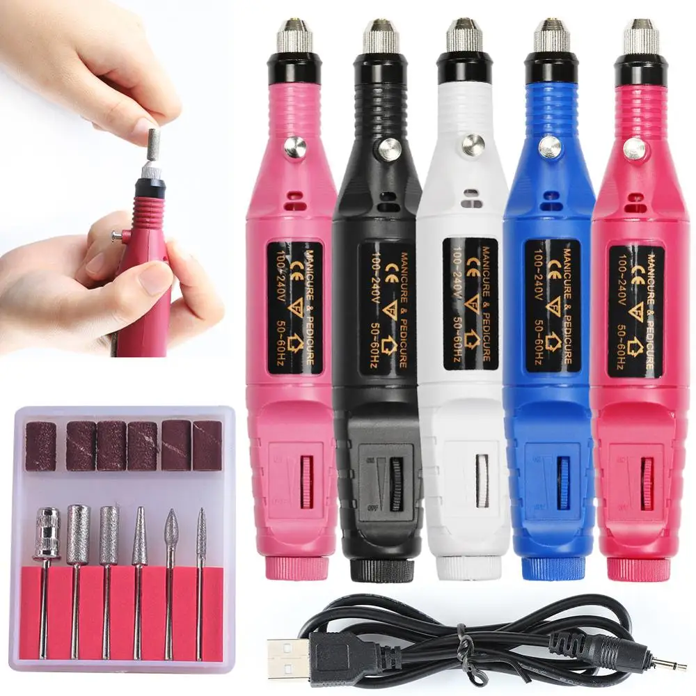 

Manicure Machine Electric Nail Drill Bits Nail Cutter Manicure Drill Nail Art Equipment Manicure Pedicure Files Mini Nail Drill