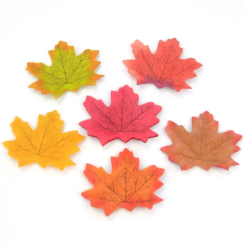 

100Pcs Artificial Silk Maple Leaves For Home Wedding Party Decoration Scrapbooking Craft Multicolor Fall Vivid Fake Flower Leaf