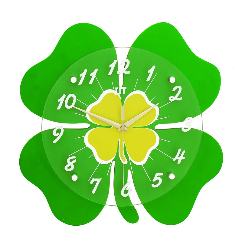 

3D duvar saati Lucky Leaf Watch For Wall Decor Wall Clock Modern Design Home Living Room For Kids Rooms