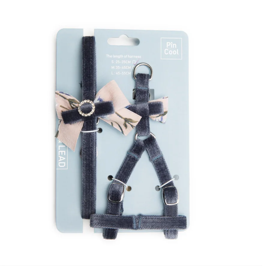 

2019 Soft velvet Puppy Dog Harness Set Pet Vest Lead For Small Meduim Dogs Chihuahua Pet Walking Harnesses