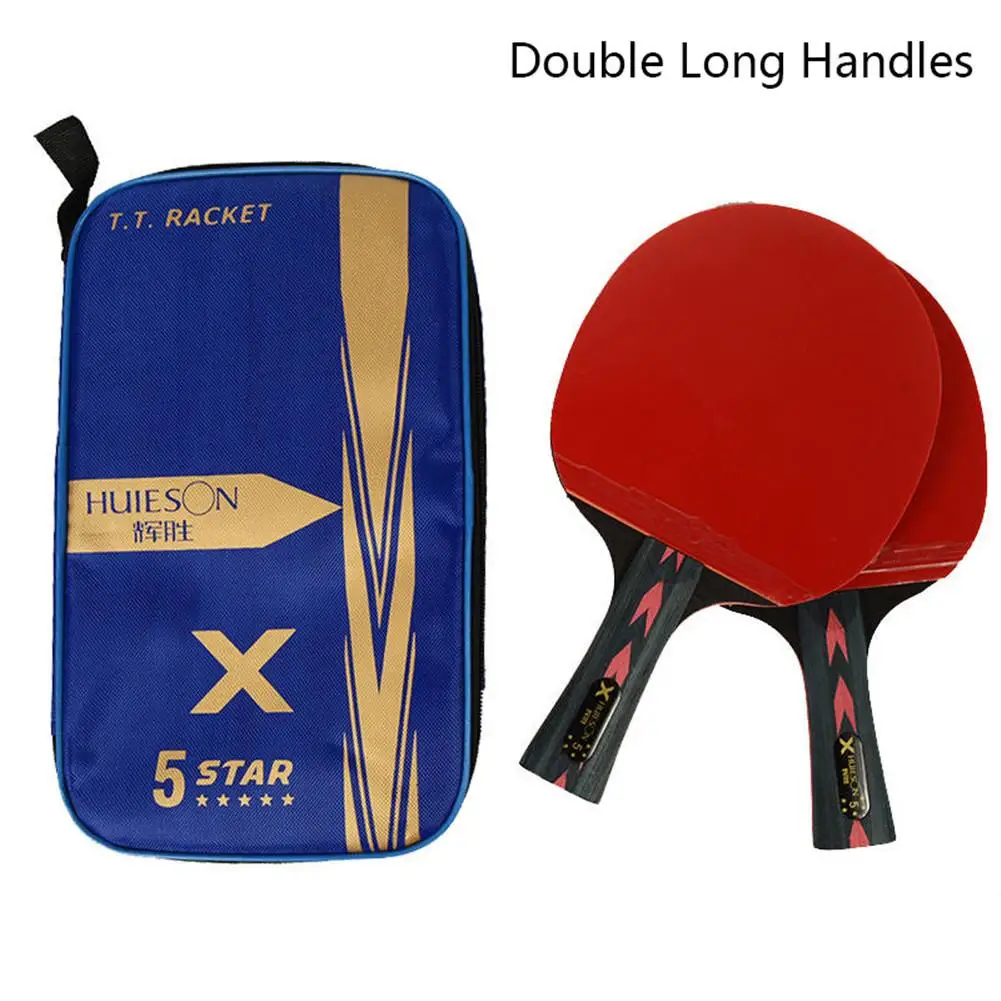 2 шт. обновленная 5 звезд углеродная ракетка для настольного тенниса набор легкая мощная ракетка для пинг-понга с хорошим управлением