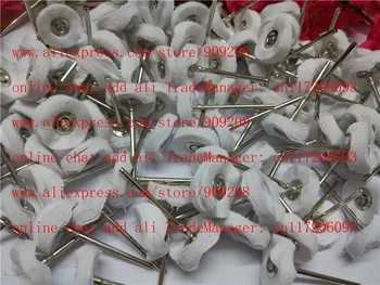 

dental dentistry white cloth polishing wheel hard cotton buffing wheel handle shank 2.35mm small polishing cloth wheel 100PCS