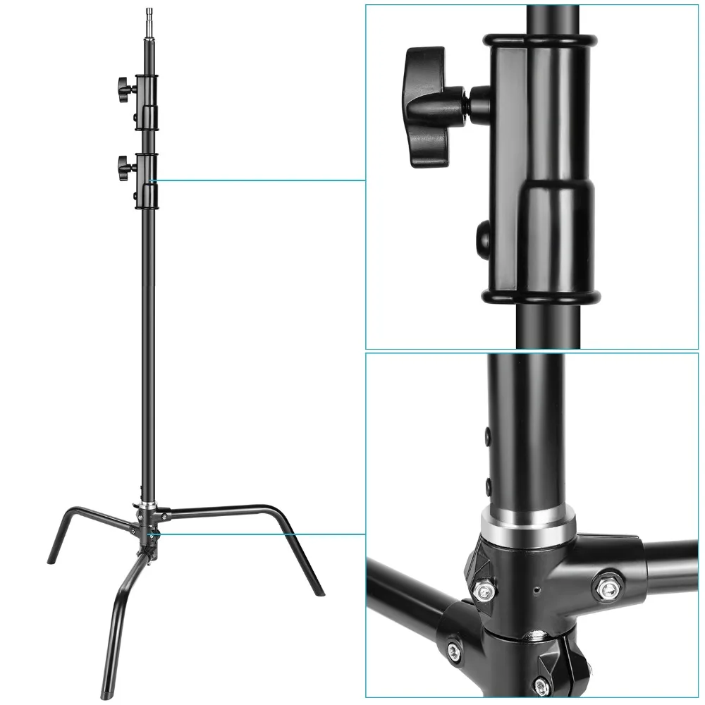  Neewer 2-pack Heavy Duty Light Stand C-Stand - Max. 10 feet/3 meters Adjustable with 3.5 feet Holdi