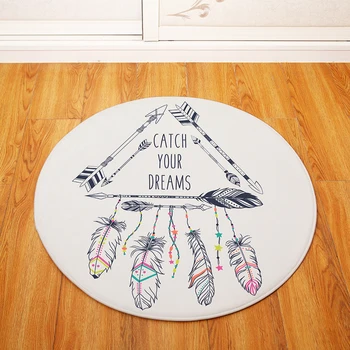 

Round Carpets for Living Room Wind chimes Printed Parlor Bedroom Chair Rugs Toilet Bath Decorate Non-slip Door Mat