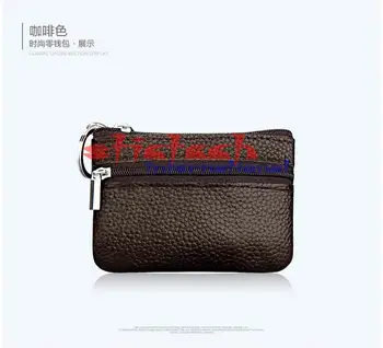 

by dhl or ems 100pcs practical Wallets Money Holder Case Leather Double Zippers Change Purse Women Leather Coin Purse Key Ring