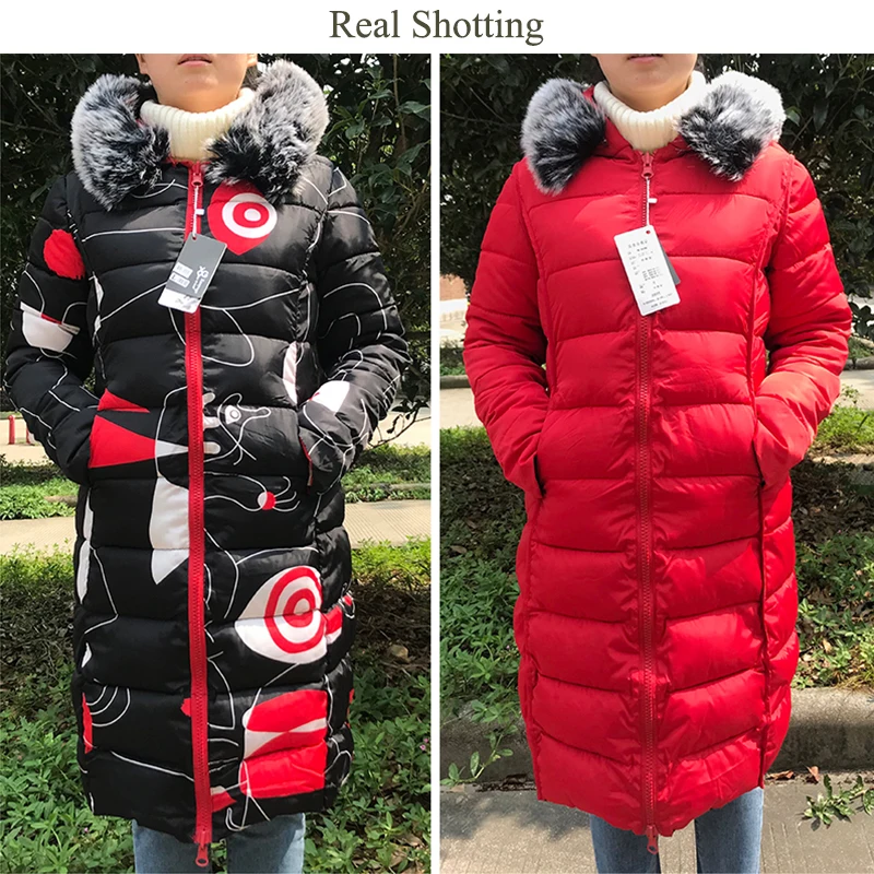 With fur hooded Woman Winter Jacket Women's Coat Plus Size 3XL Padded long Parka Outwear for women Jaquata Feminina Inverno