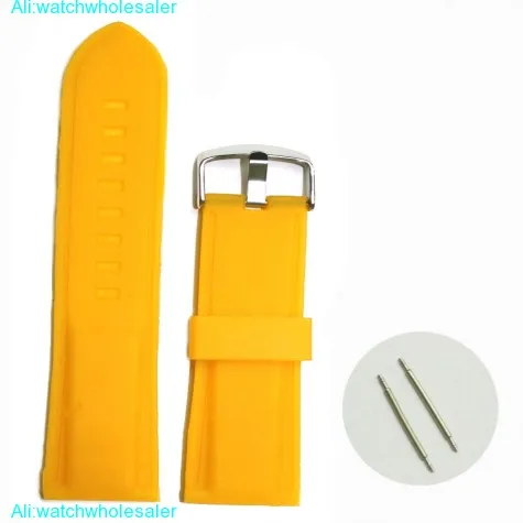 28mm Natural Yellow Silicone Jelly Rubber Unisex Watch Band Straps WB1054F28JB