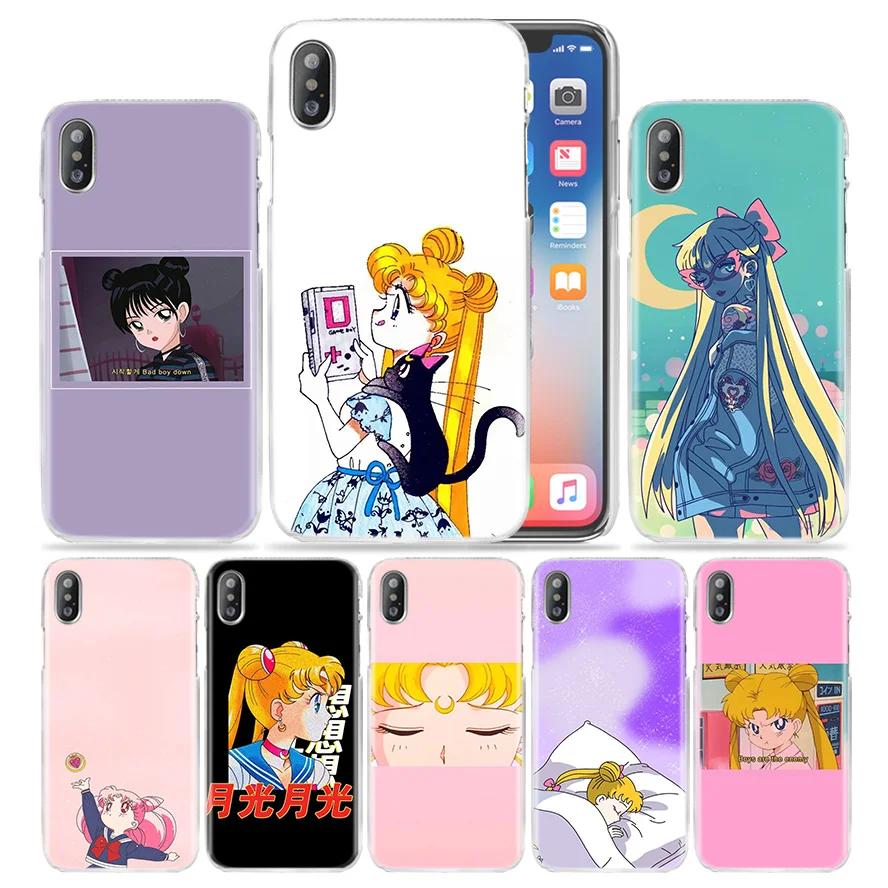 

SAILOR STARS Case for iPhone XS Max XR X 10 7 7S 8 6 6S Plus 5S SE 5 4S 4 5C 6+ 6S+ 7+ 8+ Hard PC Anime Girl Phone Cover Coque