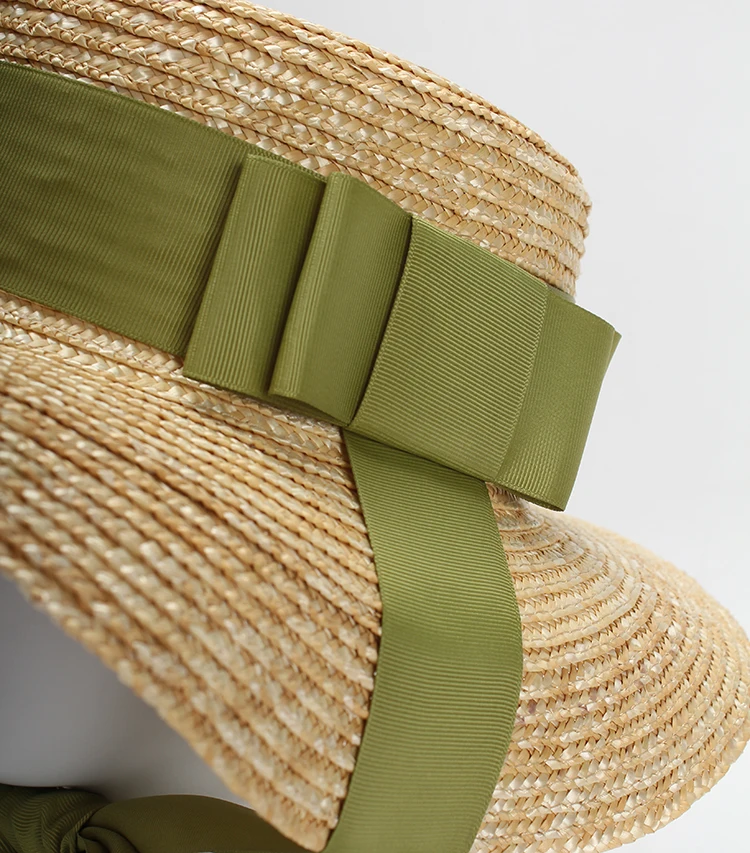 ROSELUOSI, женские летние соломенные шляпы,, модные, с бантом, плоский верх, шляпа от солнца с длинной лентой, для девушек, с широкими полями, пляжная шляпа, Gorras