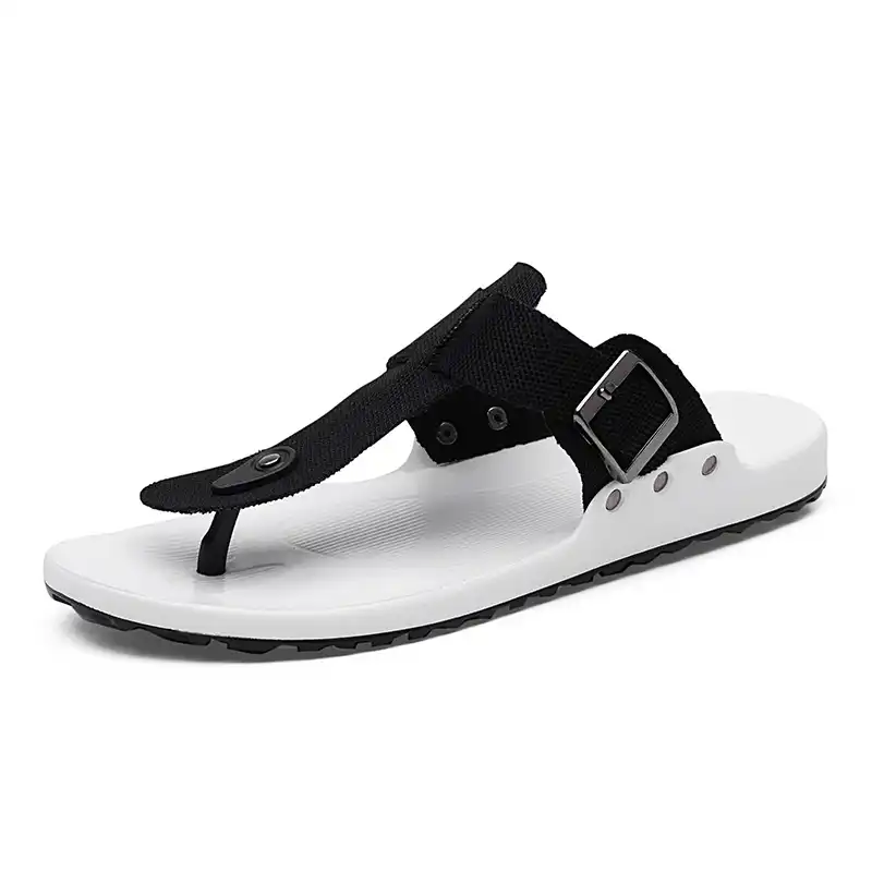 white canvas flip flops