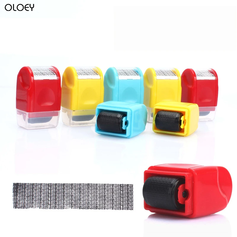 

OLOEY New Creative Identity Privacy Protection Roller Stamp Information Coverage Data Protector Messy Code Roller Stamp