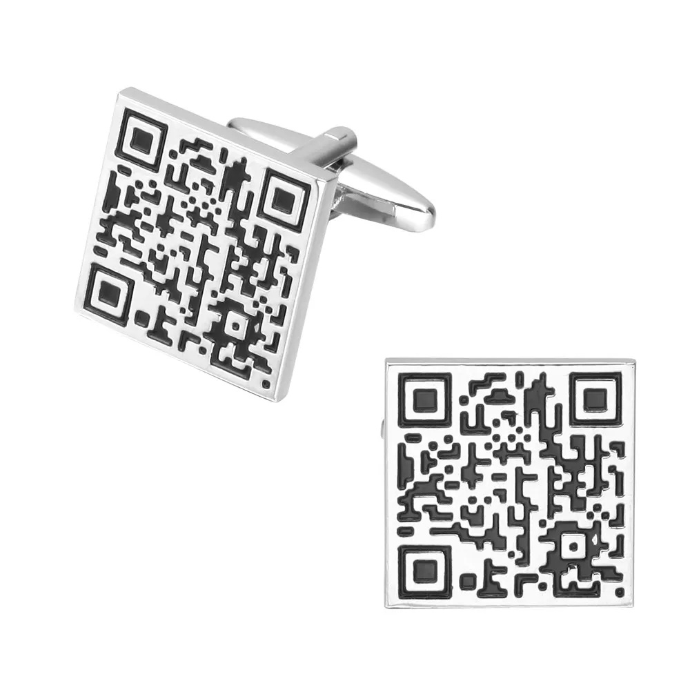 Черные дизайнерские запонки MeMolissa с QR кодом для мужчин оптовая продажа запонок