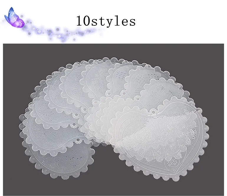 1 шт сердце ногтей штамповки пластины изображения пластины трафарет штамп пластик DIY Дизайн ногтей маникюрный шаблон инструменты для ногтей 10 видов конструкций варианты