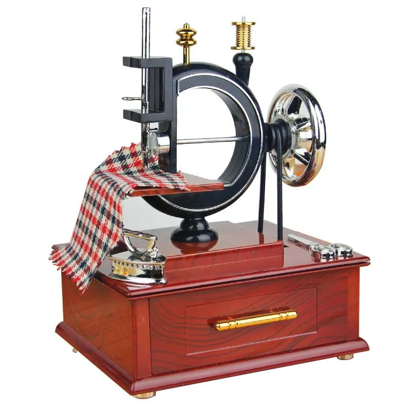 Ретро Игрушка музыкальный инструмент Вышивание машины Music Box игрушки для детей |